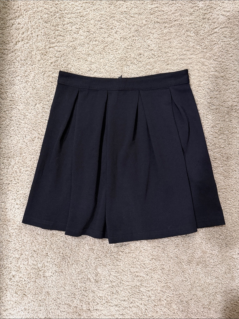 Women's Black Pleated Mini Skirt with Tailored Waist